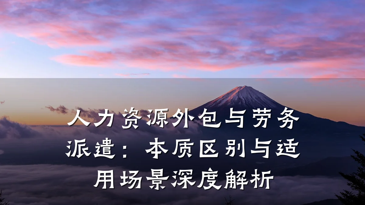 人力资源外包与劳务派遣:本质区别与适用场景深度解析