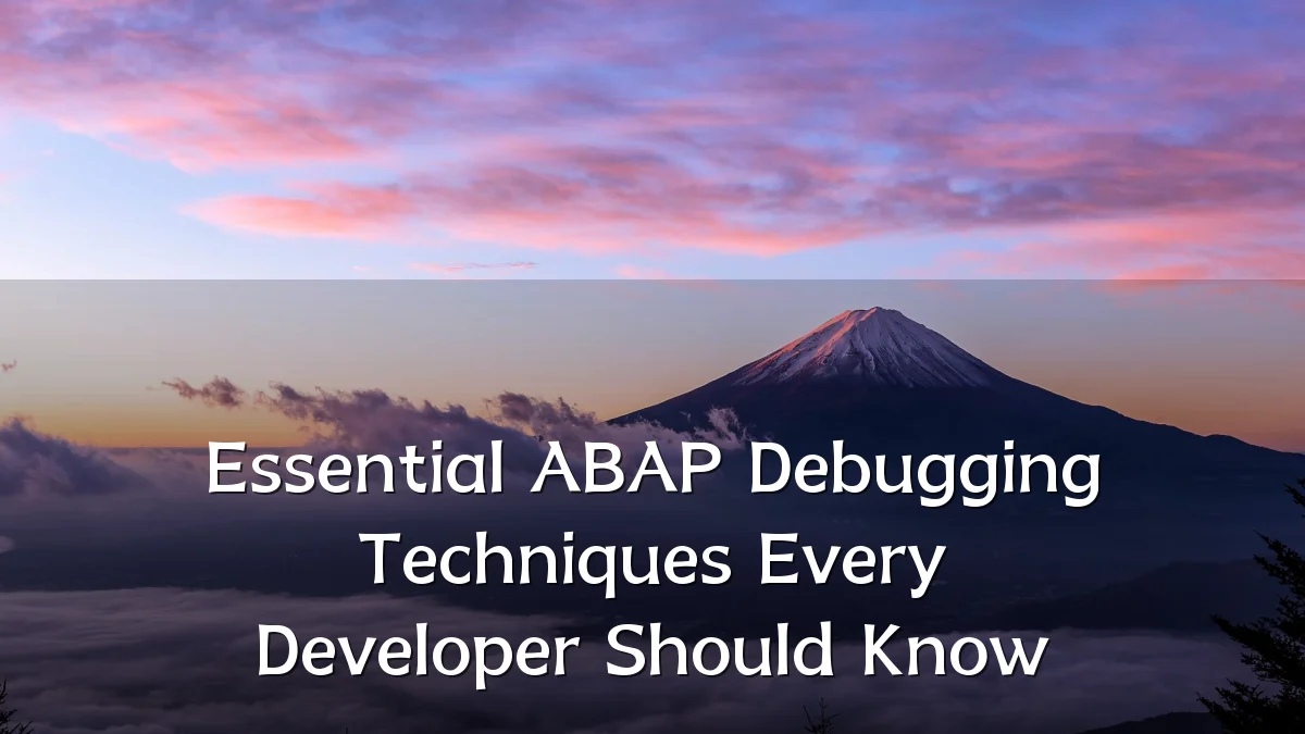 Essential ABAP Debugging Techniques Every Developer Should Know